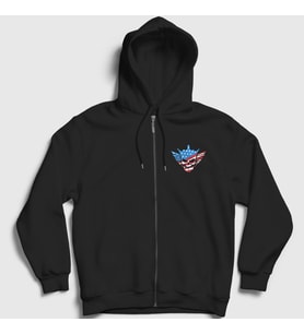 Presmono Unisex Siyah Logo American Nightmare Wwe Cody Rhodes Fermuarlı Kapüşonlu Sweatshirt 453533tt