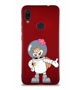 Xiaomi Redmi Note 7 Pro Soft Premier Kapak Sandy Tasarımlı Silikon Kılıf - Mürdüm (Şeffaf)