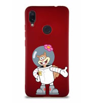Xiaomi Redmi Note 7 Pro Soft Premier Kapak Sandy Tasarımlı Silikon Kılıf - Mürdüm (Şeffaf)