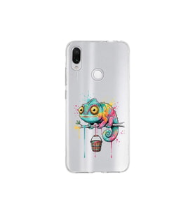 Redmi Note 7 ile Uyumlu Splash Bukalemun Tasarımlı Şeffaf Silikon Kılıf