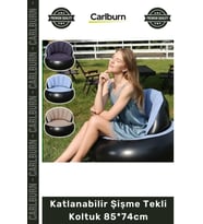 #ŞişmeKoltuk Portatif Rahat Ergonomik Kamp Bahçe Şişme Yatak Katlanabilir Şişme Tekli Koltuk 85*74cm