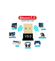 Usb Bluetooth 5.0 Adaptörü Verici Alıcı Ses Bluetooth Dongle Kablosuz Usb Adaptörü (Siyah)