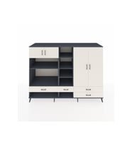 Kronos Dolap 12 Raflı 4 Çekmeceli 4 Kapaklı 220x59x163 Antrasit-Aytaşı