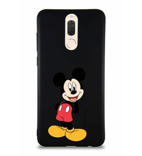 Huawei Mate 10 Lite Soft Premier Kapak Mickey Mouse-B Tasarımlı Silikon Kılıf - Siyah (Şeffaf)
