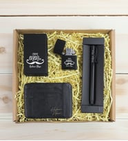 BK Gift Kişiye Özel İsimli Baba Temalı Siyah Metal Kalem&Çakmak&Sigara Kutusu&Kartlık-Cüzdan ve Hediye Kutusu, Sevgiliye Hediye-2, Babaya Hediye, Babalar Günü Hediyeleri