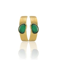 Kadir Jewellery 22 Ayar Altın Kaplama Vintage Küpe -El İşçiliği Ve Hipoalerjenik Küpe (K.Yeşil)