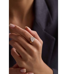 Cz Zirconia Baget Taşlı Üçgen Yüzük (Çok Renkli)