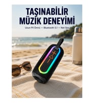 Mey İthalat® Taşınabilir Bluetooth Hoparlör Kırmızı IP67 Su Geçirmez Yeni Nesil