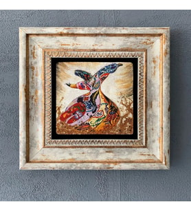Çerçeveli Taş Duvar Dekoru 20x20 Semazen