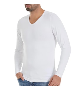 6 Adet Yıldız Erkek Bambu Uzun Kol T-Shirt Fanila Beyaz 485