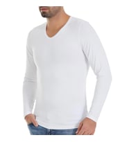 6 Adet Yıldız Erkek Bambu Uzun Kol T-Shirt Fanila Beyaz 485