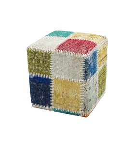 GERÇEK EL DOKUMA YÜNLÜ PUF -40X40