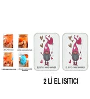 2 ADET KALPLİ NOEL CÜCESİ CEP SOBASI,EL ISITICI,SICAK SU TORBASI PVC  10x9,5cm