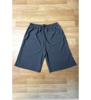 Betimoda Kadın Beli Lastikli Bol Paça Oversize Bürümcük Kumaş Şort (Füme)