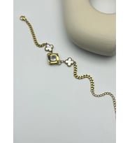 Çelik Gold Yonca Tek Taş Bileklik - 25-blk156
