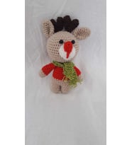 Yılbaşı Maskot Miniş Geyik Amigurumi Organik Oyuncak