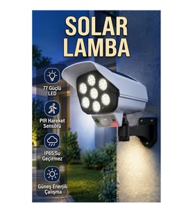 Kablosuz Güneş Enerjili LED Dış Mekan Lambası – Hareket Sensörlü Kamera Görünümlü Aydınlatma