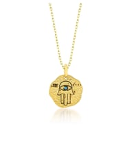 Hamsa Madalyon Gümüş Kolye (Rose - Gold)
