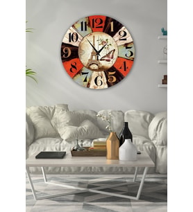 bilge Tasarım retro Duvar Saati 35 x 35 CM (Karışık)