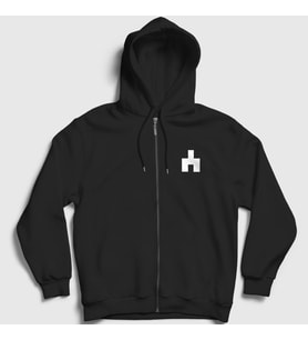 Presmono Unisex Siyah White Bear Black Mirror Fermuarlı Kapüşonlu Sweatshirt 182690tt