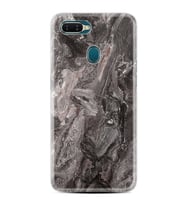 Oppo A5S A15 A16 A54 A55 A73 A74 Kılıf Desemli Silikon Gri Mermer 1376