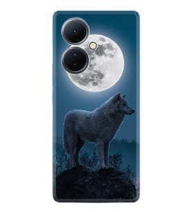 Vivo V29 Lite Kılıf Resimli Desenli Silikon Platinium Series Moon Wolf 1820