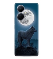 Vivo V29 Lite Kılıf Resimli Desenli Silikon Platinium Series Moon Wolf 1820