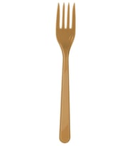 Plastik Gold Altın Renkli Lüx Parti Doğum Günü Çatal - 18 Cm. - 75 Adet