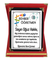 Rehber Öğretmene Hediye İsim Baskılı Plaket - Öğretmenler Günü Hediyesi (Kırmızı)