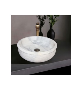 Alara Afyon Beyaz Başlıklı Dışı Taramalı Lavabo-313
