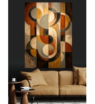 Geometrik Modern Sanat Soyut Desen Dekoratif Kanvas - Mdf Ahşap Tablo