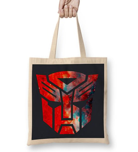 Transformers Galaxy Silhouette Logo Bez Çanta Uzun Saplı