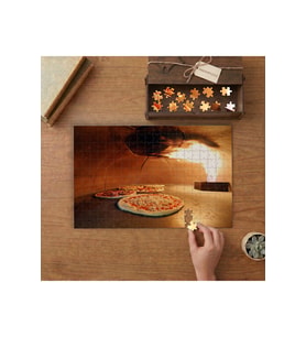 Taş Fırında Pişen Pizzalar Tasarımı 240 parça Ahşap Puzzle Ahşap Kutuda MP02812