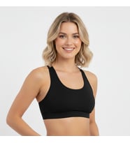 Kadın Pamuklu Çıkarılabilir Pedli Sporcu Büstiyer BB2120 (Siyah)