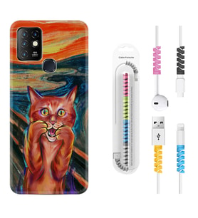 INFINIX Hot 8 9 10 11S Hot 10 Play 10T Kılıf Kablo Koruma Spiral Silikon Tablo Cat 1788