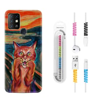 INFINIX Hot 8 9 10 11S Hot 10 Play 10T Kılıf Kablo Koruma Spiral Silikon Tablo Cat 1788