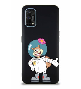 Realme 7 Pro Soft Premier Kapak Sandy Tasarımlı Silikon Kılıf - Siyah (Şeffaf)