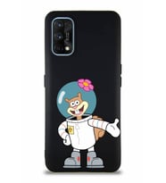 Realme 7 Pro Soft Premier Kapak Sandy Tasarımlı Silikon Kılıf - Siyah (Şeffaf)