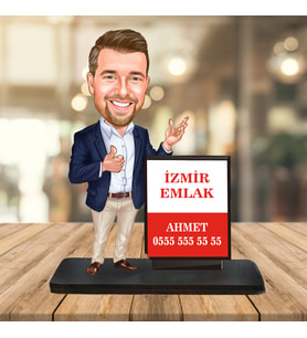 Kişiye Özel Karikatür Biblo TEK ERKEK REKLAMLI