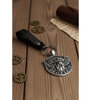 Viking Odins Tasarım Erkek Anahtarlık Siyah Hakiki Deri Anahtarlık Hediye Anahtarlık