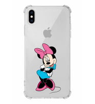 Apple iPhone X Uyumlu Köşe Korumalı Antişok  Kapak Minnie Mouse Tasarımlı Şeffaf  Kılıf