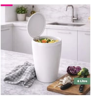 BINO ÇÖP KOVASI 6LT BEYAZ-100162