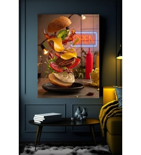 HAMBURGER 2 KANVAS TABLO EV DUVAR SALON OFİS DÜKKAN HEDİYELİK DEKARASYON SÜSÜ