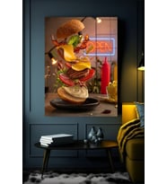 HAMBURGER 2 KANVAS TABLO EV DUVAR SALON OFİS DÜKKAN HEDİYELİK DEKARASYON SÜSÜ