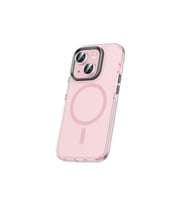 Apple iPhone 15 Plus Uyumlu Kılıf Airbagli M-safe Wireless Şarj Özellikli Lens Koruyuculu Zore Klaptika Kapak (Pembe)