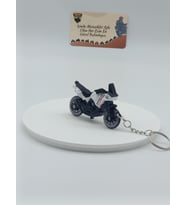 Adventure Motosiklet Metal Anahtarlık Beyaz - Diecast Macera Motoru Figürü