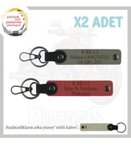 Hız Aşıkları İçin Özel, İsim Plaka ve 0 Rh (-) Kan Grubu Yazılı x2 Anahtarlık, Nar Çiçeği-Kül Gri-SK (Çok Renkli)