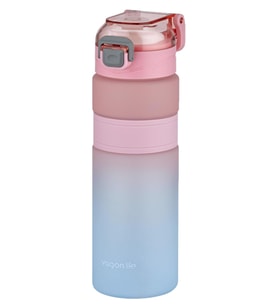 Vagonlife Çift Renk 800ml Kaydırmaz Silikon Gövde Rahat İçim-Pipetsiz- Motivasyon Su Matarası (Pembe)
