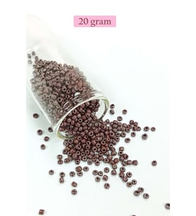 Dökme Cam Kum Boncuk (8/0) 3 mm - 20 Gram - Parlak Koyu Kestane - BNC168