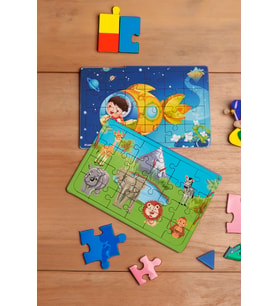 Okul Öncesi Başlangıç Yapboz Uzaya Yolculuk Ve Safari Ahşap Puzzle Set